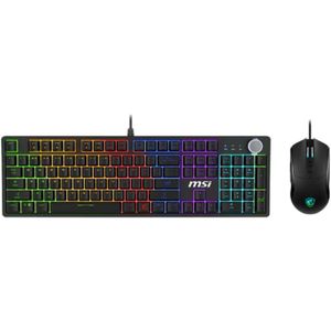 MSI لوحة مفاتيح وماوس للألعاب سلكية بإضاءة RGB من Forge GK320 - أسود