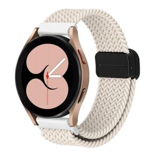 سوار ساعة ذكية، متوافق مع Redmi Watch 5 Active/5 Lite/Samsung Galaxy Watch 3 45mm/Watch 46mm/Gear S3/Huawei watch GT6 GT5 46MM/GT2E/GT6 Pro/GT 5 Pro/Amazfit GTR 4, Braided Nylon Strap، من نايلون، قفل مغناطيسي، تصميم جيد التهوية - ستارلايت