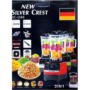 خلاط فندقي المانيا 2.5 لتر بيكسر الثلج بقوة 4500 وات و 15 سرعات بخصيه التحكم +برطمان ضمان سنه من فضي كريست