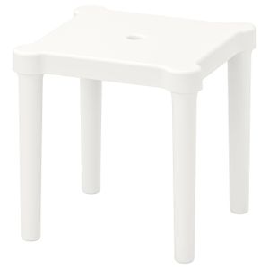Children's stool UTTER white childrens stool, square, plastic.