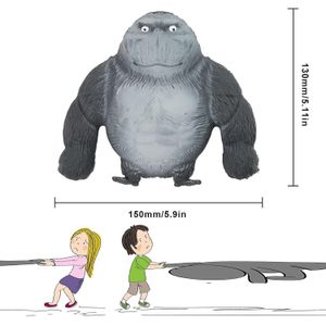 Gorilla Figure, Anti-Stress Monkey, Gorilla Stress Toy, Rubber Monkey for Adults, Children, Party Relaxation, Entertainment and Stress Relief (Grey)