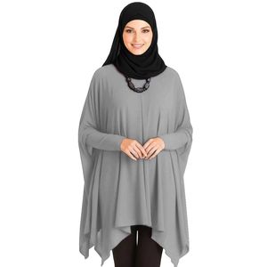 بلوزة نسائى قطن فضفاضة لون رصاصي 