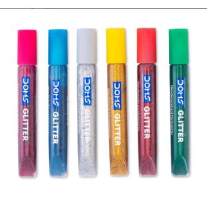 DOMS  Glitter Colour Pack of 6 Assorted Shades  10 ml Each  for Art and Craft  Official Merchandise