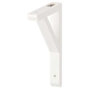 Bracket White wooden l-shaped shelf bracket for 20-30 cm shelves, reversible design.