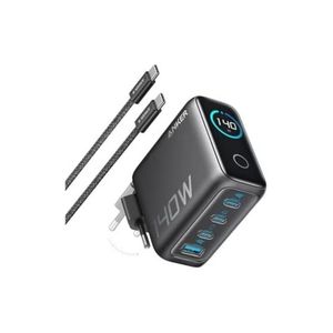 Anker  Laptop Charger, 140W MAX USB C Charger, 4-Port Multi-Device Fast Charging, Advanced GaN Power Adapter, Intuitive Touch Controls, for MacBook, iPhone 17/16 Series, Samsung Galaxy, Pixel, and More