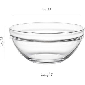 اوعية امنة للاستخدام في الميكروويف - مجموعة تقديم زجاجية شفافة للوجبات الخفيفة والسلطات والمكسرات، متوافقة مع غسالة الصحون، 17 سم، 6 قطع، بديل سيراميك متعدد الاستخدامات