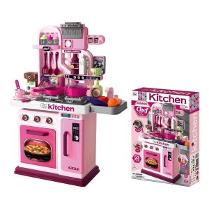 The Kitchen Chef Pretend Play Set, Pink, 53 Pieces, Kids 3+, Light & Sound Effects