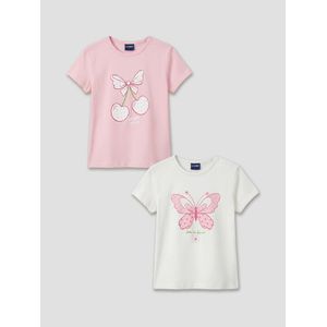 LC Waikiki Crew Neck Short Sleeve Girl T-Shirt 2-Packs