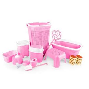 General El Helal W El Negma Palm Bathroom Set - 13 Pcs - Rose
