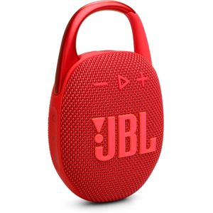 JBL مكبر صوت كليب 5 مزود ببلوتوث سهل الحمل ومقاوم للماء والغبار من جيه بي ال، حلقة تثبيت مدمجة، حتى 12 ساعة من اللعب، مصنوع جزئيًا من مواد معاد تدويرها (لون أحمر)