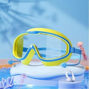 HD Large Frame Waterproof Anti-Fog Swimming Goggles for Kids Ages 3-14 Comfortable and Durable Kids' Swim Goggles