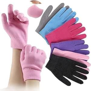 قفازات جيل سيليكون لترطيب وتنعيم اليدين - لبشرة ناعمة ومرطبة- وردي