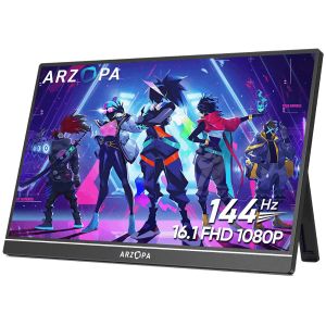 Arzopa Portable Gaming Monitor Z1FC 16.1-INCH FHD 144Hz