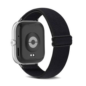 سوار ساعة ذكية، متوافق مع Redmi Watch 4/Redmi Watch 5/Xiaomi Smart Band 8 Pro/Band 9 Pro، من نايلون، نايلون مرن، تصميم جيد التهوية، تصميم نحيف وخفيف - أسود