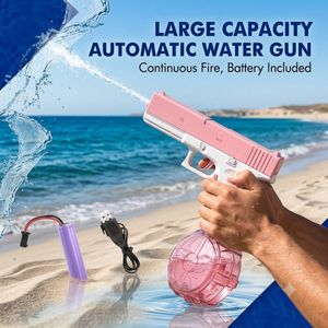 High-Capacity Electric Automatic Water Gun – Powerful Continuous Fire Water Blaster with Large Detachable Tank, Rechargeable Battery, and USB Charging Cable for Outdoor Summer Fun