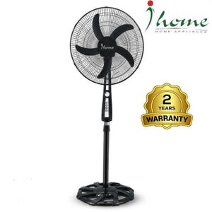 iHome مروحة عمود اي هوم 18 بوصة - 5 ريشة - 3 سرعات - اسود -KI-4000B 