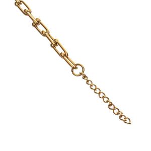 3Diamonds Womens Gold Plated Chunky Chokers Gold Chain Stainless Steel Gothic Style Charm Couple Bracelet One Size Gold