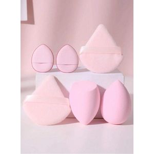 Shein Makeup Sponge Set 6pcs â€“ Velvet Powder Puff, Concealer Sponge & Beauty Blender (Multicolor)