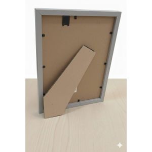 Wooden Picture Frame, Clear Glass, Acrylic Frame, Grey and White Frame, with Stand, Size 15x20cm for Home Decoration