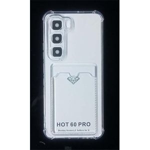 غلاف شفاف مع زوايا مقاومة للصدمات مع حامل بطاقات لهاتف Infinix Hot 60 Pro - شفاف