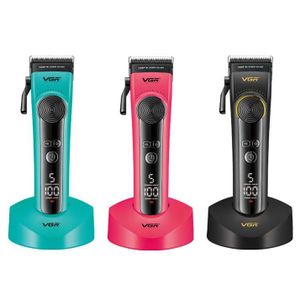 VGR ماكينة حلاقة وتحديد الشعر الاحترافية - محرك خماسي السرعات مع شفرات سيراميك و بطارية (2500 مللي أمبير)  V-199
