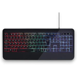 Keyboard Gaming ZERO RGB Electronics ZR-2090 USB Keyboard, Stylish Spill-Resistant Design, Silent Keys (Black, ZR-2090)
