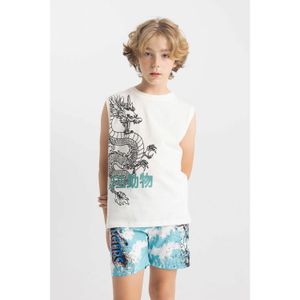 Defacto Crew Neck Printed Tank Top Boys'