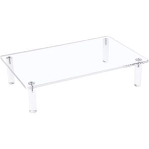 BEST MEDIA Clear Acrylic Monitor Laptop Stand, Sturdy and Save Space Computer Laptop Monitor Riser Stand for Home Office Desktop Universal Stand with Anti-Slip Pads