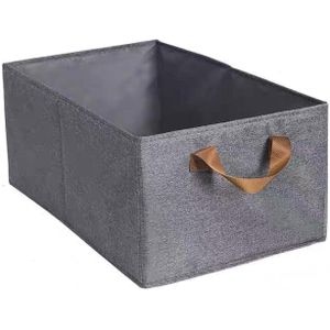 Closet Shelf Organizer Box - Fabric storage box with internal metal support for easy organization of clothes, towels and household items.