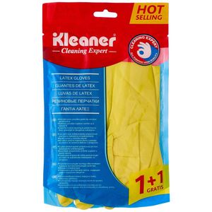 Kleaner جوانتي غسيل مواعين لاتكس، طبقة مقاومة للانزلاق، حماية اليدين من الكيماويات والمياه، طقم 2 زوج للمطبخ والتنظيف
