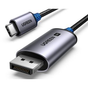 Ugreen كابل USB C إلى DisplayPort 1.4 8K@60 هرتز 4K@240 هرتز Thunderbolt 4/3 إلى DisplayPort سلك USB C إلى DP 1.4 32.4 جيجابت في الثانية Alu Braided متوافق مع MacBook Pro/Air، iPad، Mac Mini، Galaxy، XPS 15، 6.6FT(25158)