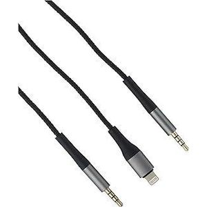 Xo nb-r178a 3.5mm to lightning to 3.5mm 2 in 1 audio cable 0.88 meter-black, USB
