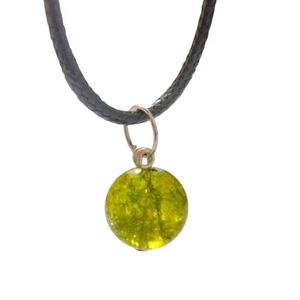 Natural Peridot Stone Pendant Necklace - Rare Color - Absolutely Genuine Natural - Unisex - Elegant Gift for Natural Stone Lovers - Great for Pulling Negative Energy from the Body and Lifting Spirits