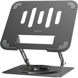 Yesido حامل لاب توب معدني يسيدو LP08 قابل للدوران 360 درجة – أستاند مكتبي قابل لتعديل الارتفاع والزاوية وقابل للطي لأجهزة 10 إلى 20 بوصة (رمادي)