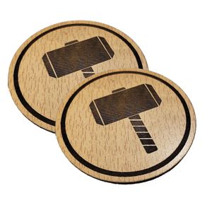  كوستر قاعدة اكواب خشب قطر 9 سم محفورة بالليزر اشكال -2قطعه - كود 2- 7276-من رنا ستور 