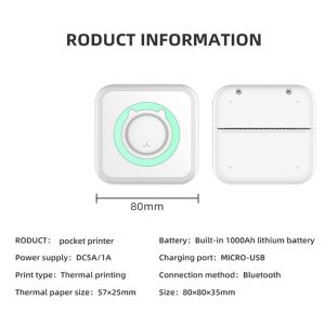 تسوق P15 Mini Thermal Label Maker with Adhesive Tape Handheld