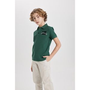 Defacto Regular Fit Short Sleeve Polo T-Shirt - Green