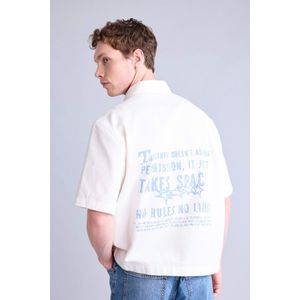 Defacto Boxy Fit Shirt Collar Printed Short Sleeve Shirt