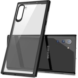 جراب حماية من ماجيك ماسك لموبايل سامسونج جالاكسي نوت 10 بلس جهة خلفية صلبة شفافة مصنوعة بولي كربونات وبولي يوريثين مقاوم للحرارة اطار اسود شفاف وأسود