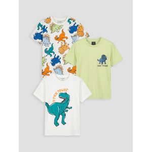 LC Waikiki Dinosaur Print Boy's T-Shirt 3-Pack