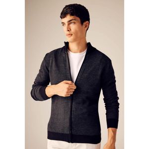 Defacto Man Standart Fit Long Sleeve Cardigan - BLACK