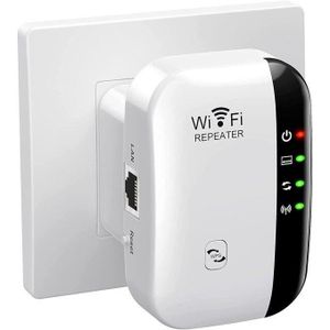 مقوي إشارة واي فاي لاسلكي 300Mbps – مكرر شبكة واي فايi بمنفذ LAN – أبيض