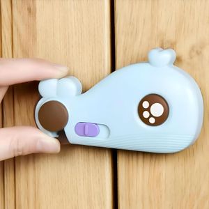 Window Safety Latch - Whale Design Child Resistant Lock for Sliding Panels and Furniture Drawers, Effortless Setup for Baby Proofing Home with Durable Adhesive Technology