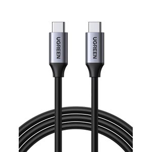 Ugreen كابل بيانات USB 3.1 USB-C ذكر إلى ذكر، يدعم تقنية توصيل الطاقة PD من الجيل الأول بقدرة 60 واط للشاشات وأجهزة الكمبيوتر المحمولة والهواتف الذكية (1.5 متر)