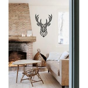 لوحة جدارية هندسية على شكل رأس غزال