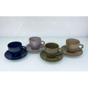 طقم قهوة سيراميك STB35-1 مكون من 8 قطع، تصميم عصري