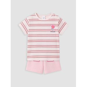 LC Waikiki Flower Embroidered Baby Girl's Shorts Set