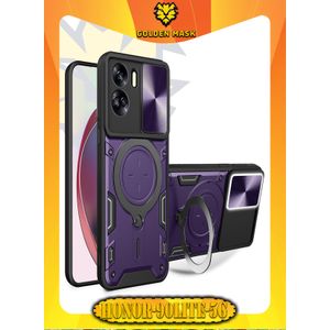 GOLDEN MASK جراب حماية مع باب جرار لحماية عدسة  الكاميرا المدرعة مدمج بزاوية 360 درجة - (بنفسجى) (Honor 90 Lite) جولدن ماسك لهاتف هونر 90 لايت
