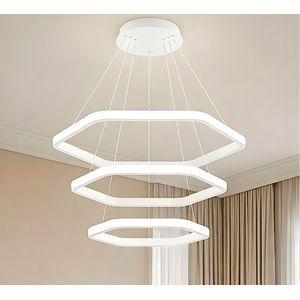 نجفة ليد مودرن سداسى 3 الوان بالريموت مقاس 55*60 سم