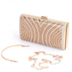 Crossbody Bag for Women,Women Shoulder Bags,Women's Evening Bag Gold Retro  Clutch Bags Crystal Beaded Rhinestone Sparkly Crossbody Bag Wedding Party